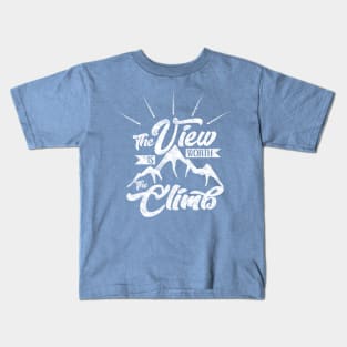 The View Is Worth The Climb Vintage Style Typography Kids T-Shirt